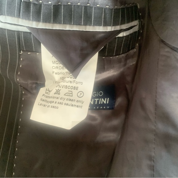 New With Tags Georgio Valentini Pinstripe 100% Wool Suit Size 22 Boys Small mens - Picture 9 of 10